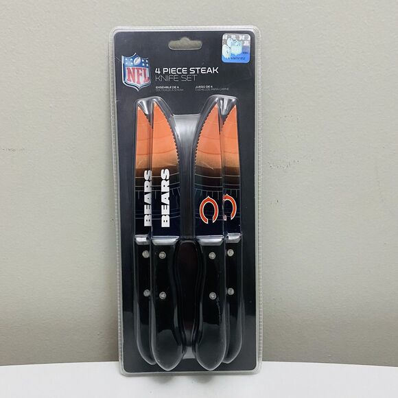 Sports Vault NFL Chicago Bears 4 Piece Steak Knife Set SKNFL06 New/Sealed - Picture 1 of 2